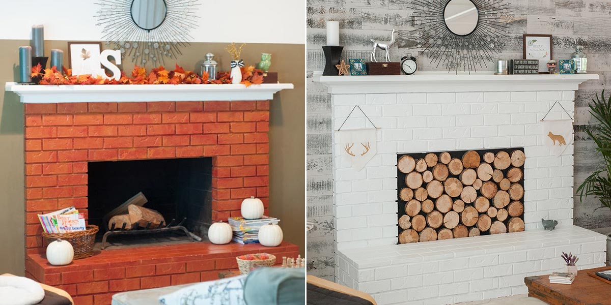Renovación rústica/moderna para el muro y pintura de la chimenea | Behr