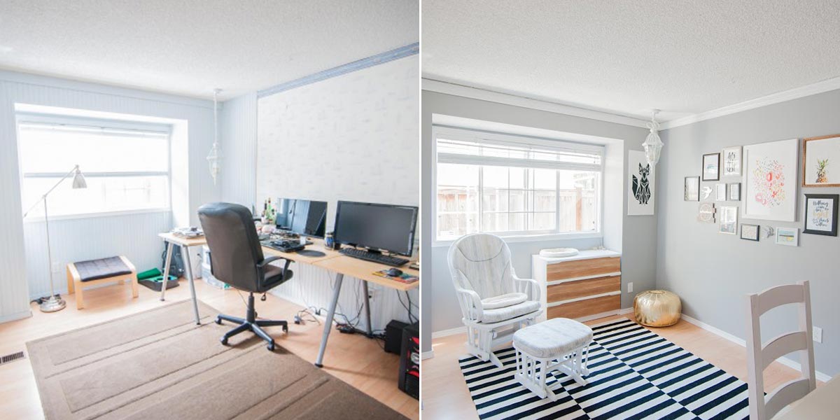 Multipurpose room before and after