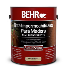 Behr Tinta Stain Impermeabilizante Para Madera Semi Transparente