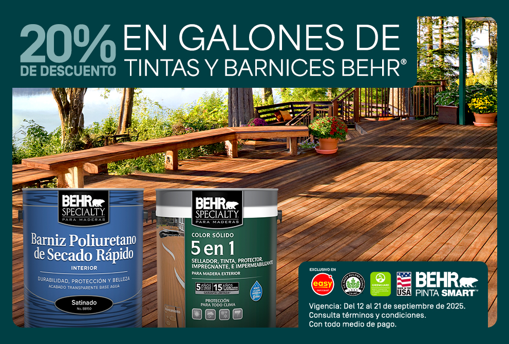 Large view of an Image for BEHR Specialty interior and exterior stain promotion