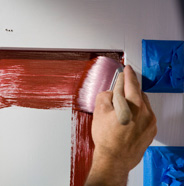 Paint into recessed areas of panel.