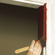 Paint inside door frame.