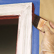 Paint edge of trim.