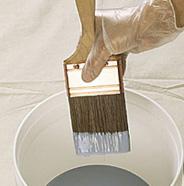 Dip brush into paint.