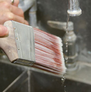 Clean paint brushes.