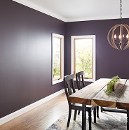 Dining room painted in flat sheen.