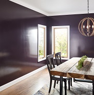 Dining room painted in high gloss sheen.
