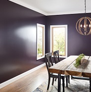 Dining room painted in satin sheen.