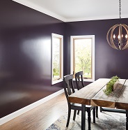Dining room painted in semi-gloss sheen.