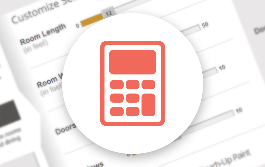 Orange calculator icon in a white bubble