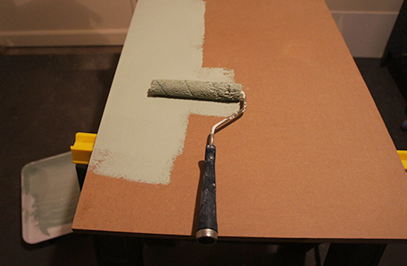 fiber board getting painted