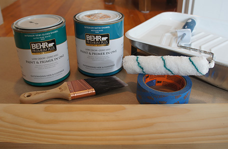 painting supplies on table