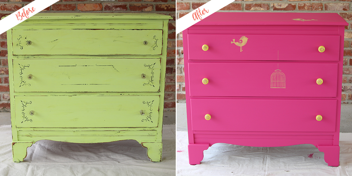 dresser before and after fresh paint