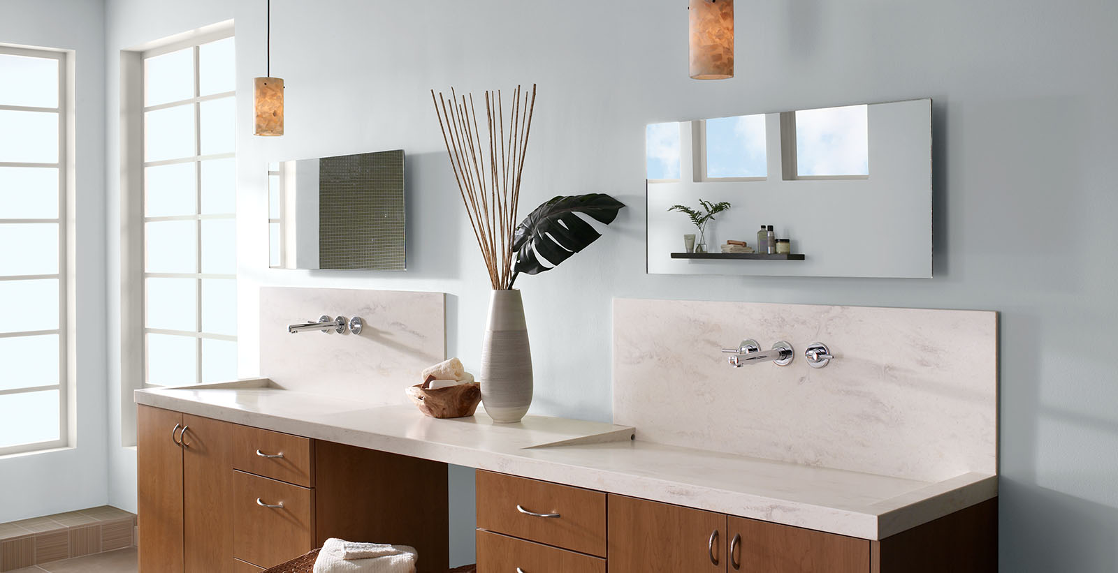 baño azul moderno alegre y acogedor