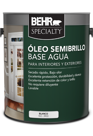 BEHR SPECIALTY<sup>™</sup> ÓLEO SEMIBRILLO BASE AGUA Interior/Exterior