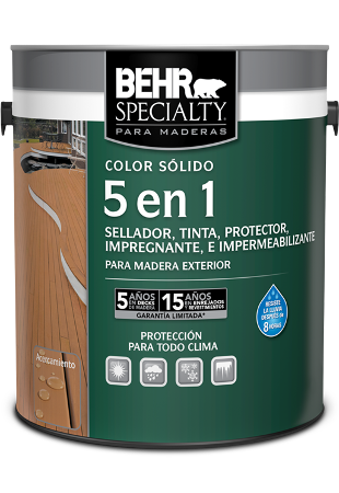 BEHR SPECIALTY<sup>®</sup> PARA MADERAS 5 en 1 - Color Sólido